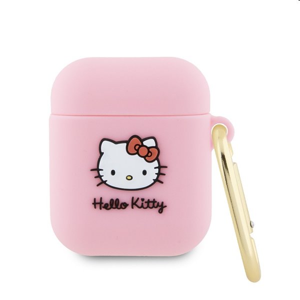 E-shop Hello Kitty Silikónový 3D Kitty Head Logo obal pre Apple AirPods 12, ružový 57983116940