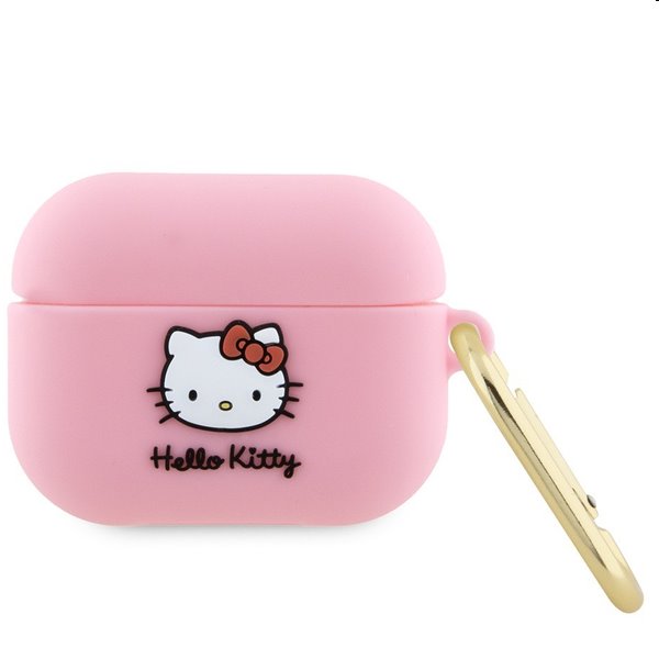 Hello Kitty Silikónový 3D Kitty Head Logo obal pre Apple AirPods Pro, ružový Hello Kitty Silikónový 3D Kitty Head Logo obal pre Apple AirPods Pro, ružový