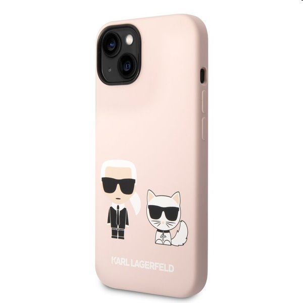 E-shop Zadný kryt Karl Lagerfeld MagSafe Liquid Silicone Karl and Choupette pre Apple iPhone 14, ružová 57983111162