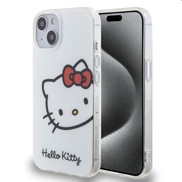 Zadný kryt Hello Kitty IML Head Logo pre Apple iPhone 13, biele