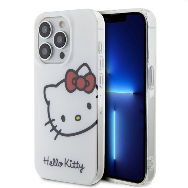 Zadný kryt Hello Kitty IML Head Logo pre Apple iPhone 13 Pro, biele