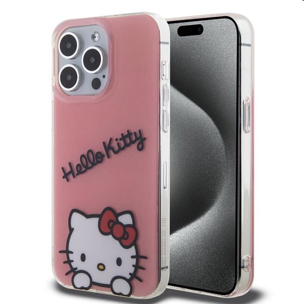 Zadný kryt Hello Kitty IML Daydreaming Logo pre Apple iPhone 15 Pro Max, ružové