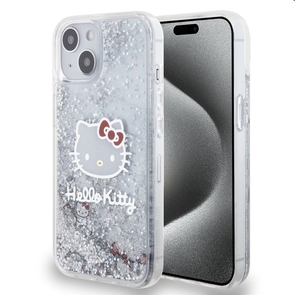 Zadný krytHello Kitty Liquid Glitter Electroplating Head Logo pre Apple iPhone 12/12 Pro, transparentné