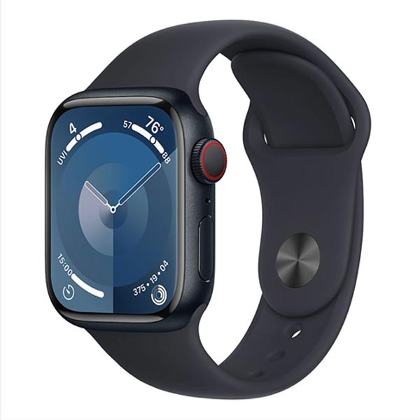 Apple Watch Series 9 GPS + Cellular 45mm polnočná , hliníkové puzdro so športovým remienkom polnočná - S/M