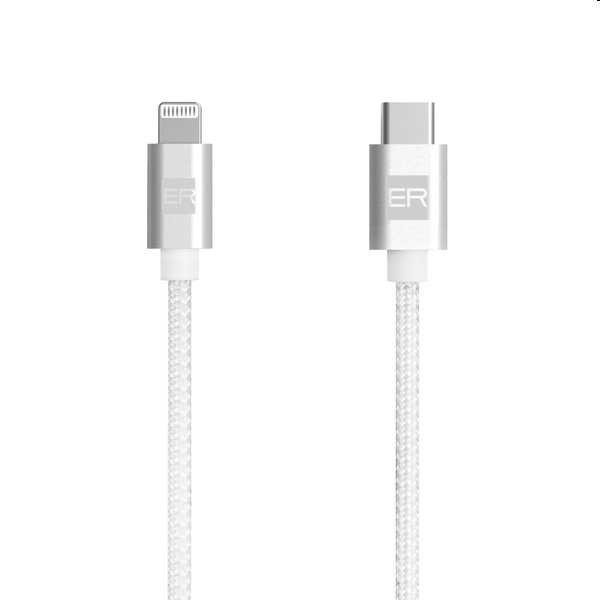 ER POWER Dátový a nabíjací kábel USB-CLightning, MFi, 1,2 m, biely ERPWCL120WH