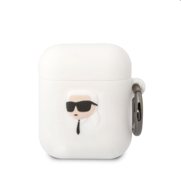E-shop Karl Lagerfeld 3D Logo NFT Karl Head silikónový obal pre Apple AirPods 12, biely 57983112288