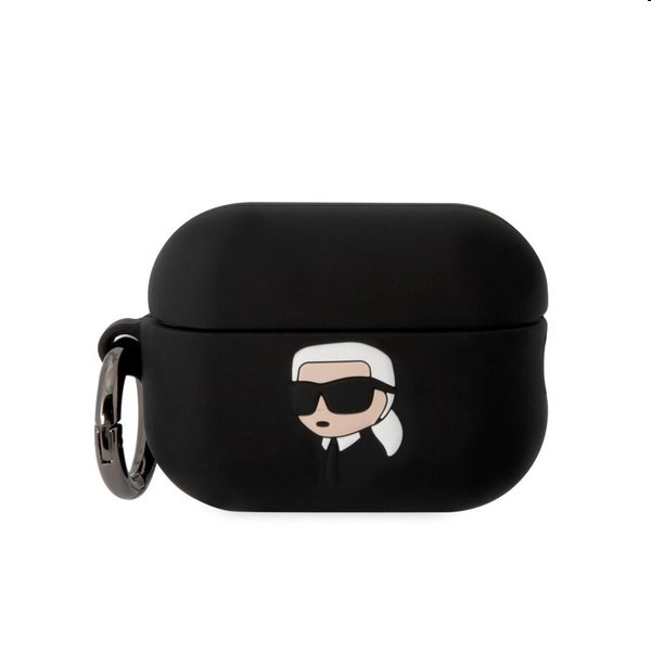 Karl Lagerfeld 3D Logo NFT Karl Head silikónový obal pre Apple AirPods Pro 2, čierny