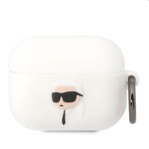 Karl Lagerfeld 3D Logo NFT Karl Head silikónový obal pre Apple AirPods Pro, biely