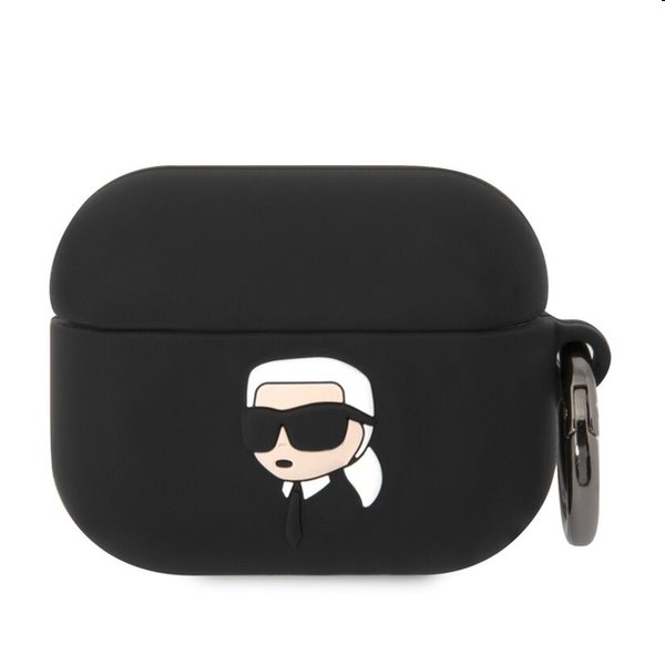 Karl Lagerfeld 3D Logo NFT Karl Head silikónový obal pre Apple AirPods Pro, čierny