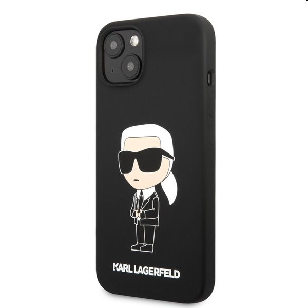 Zadný kryt Karl Lagerfeld Liquid Silicone Ikonik NFT pre Apple iPhone 13, čierna