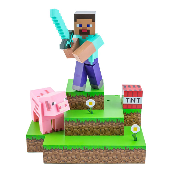 Minecraft Steve Diorama Figural Light (high: 30 cm) - OPENBOX (Rozbalený tovar s plnou zárukou)