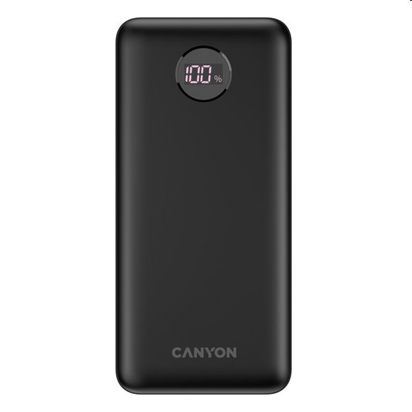 Powerbanka Canyon s digitálnym displejom 1 x USB-C/ 2x USB-A 20000, čierna