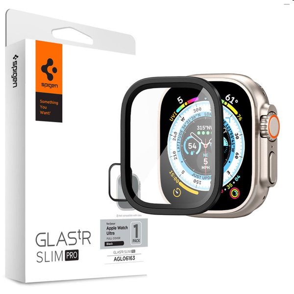 Spigen ochranné sklo Glas.tR Slim Pro pre Apple Watch Ultra, čierna