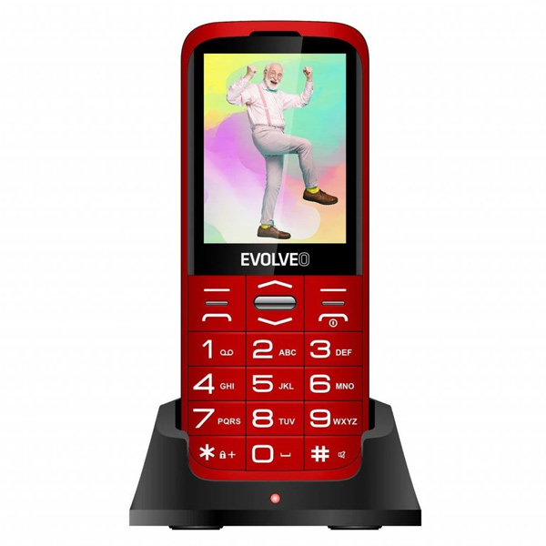 E-shop Evolveo EasyPhone XO, mobilný telefón pre seniorov s nabíjacím stojanom, červený EP-630-XOR