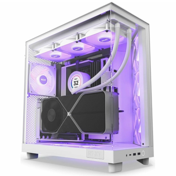 E-shop NZXT case H6 Flow RGB 3x120 mm fan glass mesh panel white CC-H61FW-R1