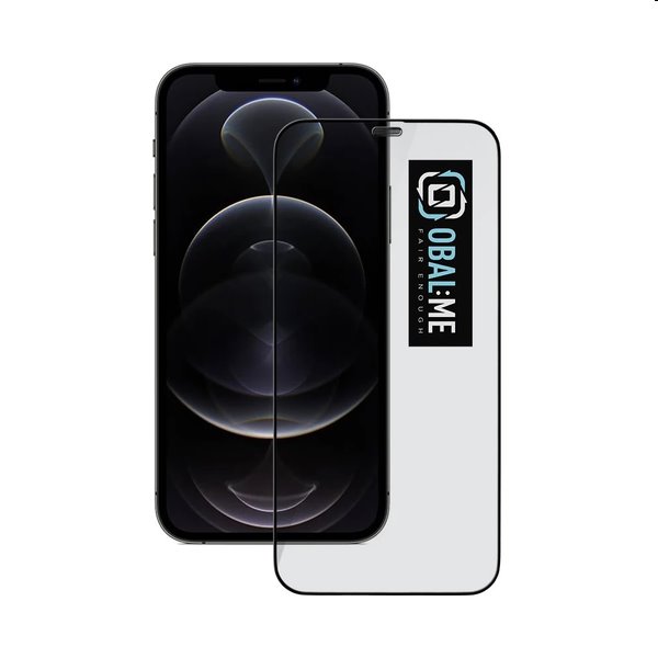 OBAL:ME 5D Ochranné tvrdené sklo pre Apple iPhone 12, 12 Pro, čierna