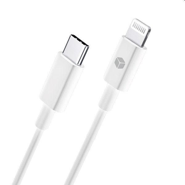 Sturdo Dátový a nabíjací kábel MFi USB-C/Lightning, 3A, 1m, biely
