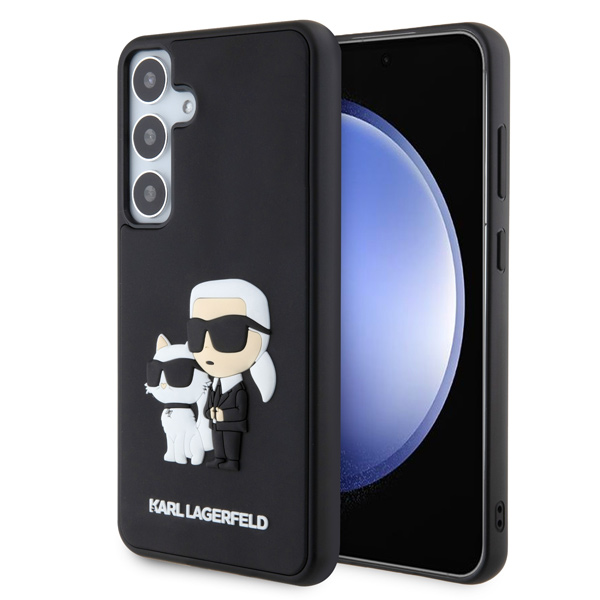 Zadný kryt Karl Lagerfeld 3D Rubber Karl and Choupette pre Samsung Galaxy S24 Black