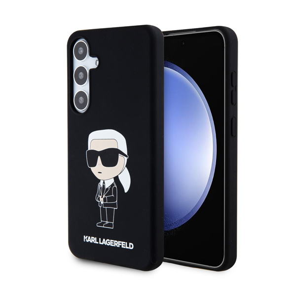 Zadný kryt Karl Lagerfeld Liquid Silicone Ikonik NFT pre Samsung Galaxy S24, čierny