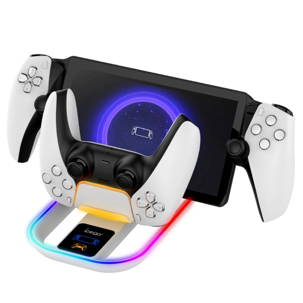 iPega P5P11 nabíjacia stanica s RGB 2v1 pre Playstation Portal Remote Player a PS5 ovládač, biela 57983119470