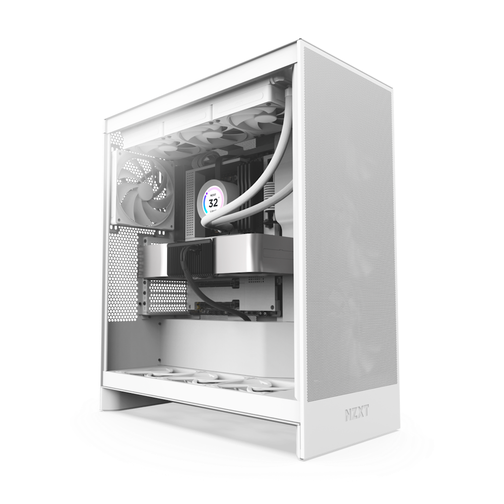 NZXT case H7 Flow / 2x 120 mm fan / tempered glass / mesh panel / white