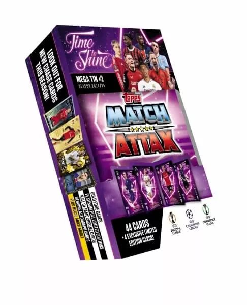 Futbalové karty Topps Match Attax TCG 2024/25 UCC Mega Tin 2 fialová Futbalové karty Topps Match Attax TCG 2024/25 UCC Mega Tin 2 fialová
