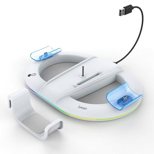 iPega P5S045 Vertical Charging Stand with RGB for PS5PS5 Slim White 57983122491
