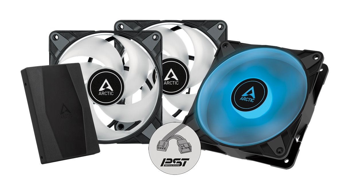 Arctic ventilátor P12 PWM PST A-RGB 3k balenie + ovládač ACFAN00229A