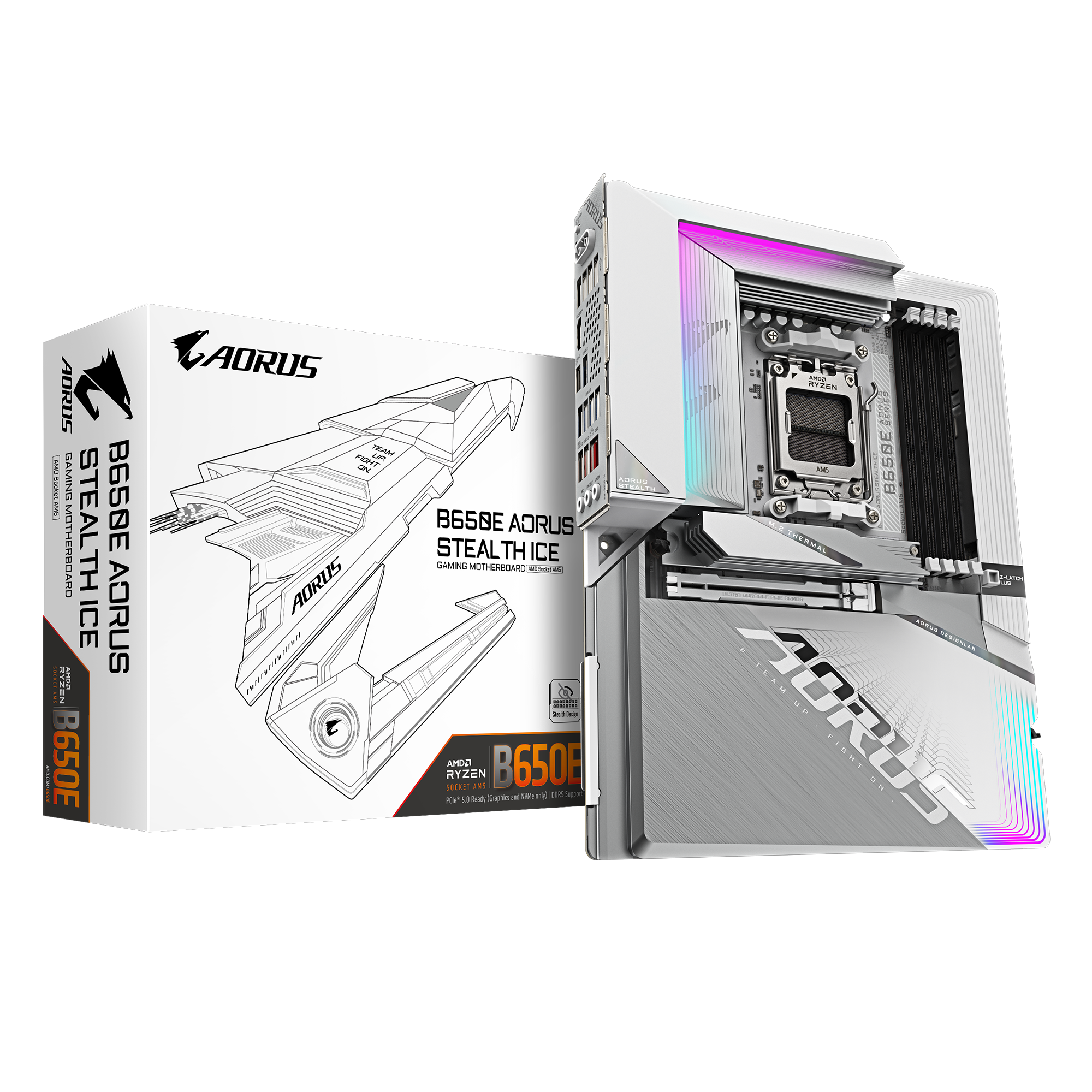 Gigabyte AORUS B650E STEALTH ICE, AMD B650E, AM5, 4xDDR5, ATX B650E A STEALTH ICE