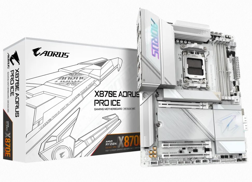 Gigabyte AORUS X870E PRO ICE, AMD X870E, AM5, 4xDDR5, ATX X870E AORUS PRO ICE