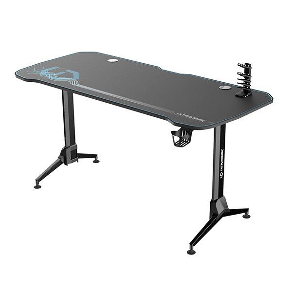 ULTRADESK Herný stôl GRAND BLUE, 160x75 cm, 70-80 cm, 3 úrovne výšky, s XXL podložkou pod myš, držiak slúchadiel UDESK-GD-BL