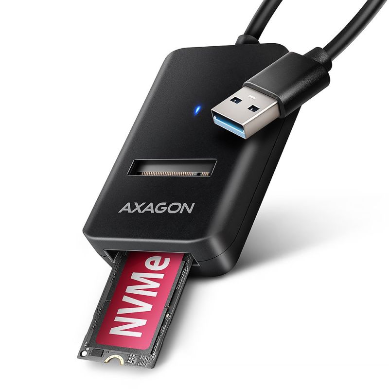 AXAGON ADM2-AM USB-A 10Gbps - M.2 NVMe & SATA SSD adaptér, kábel USB-A 10cm ADM2-AM