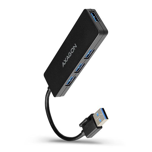 AXAGON HUE-G1A, 4x USB 3.2 Gen 1 SLIM hub, kábel Type-A 14cm napevno HUE-G1A