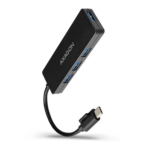 AXAGON HUE-G1C, 4x USB 3.2 Gen 1 SLIM hub, kábel Type-C 14cm napevno HUE-G1C