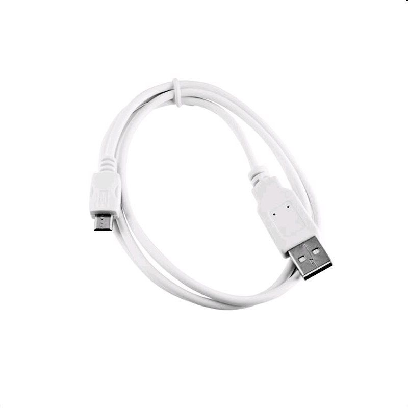 Kábel C-TECH USB 2.0 AMMicro, 2m, biely CB-USB2M-20W
