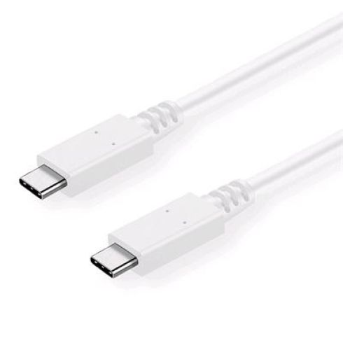 Kábel C-TECH USB 3.2, Type-C (CMCM), PD 100W, 20Gbps, 2m, biely CB-USB32-20W