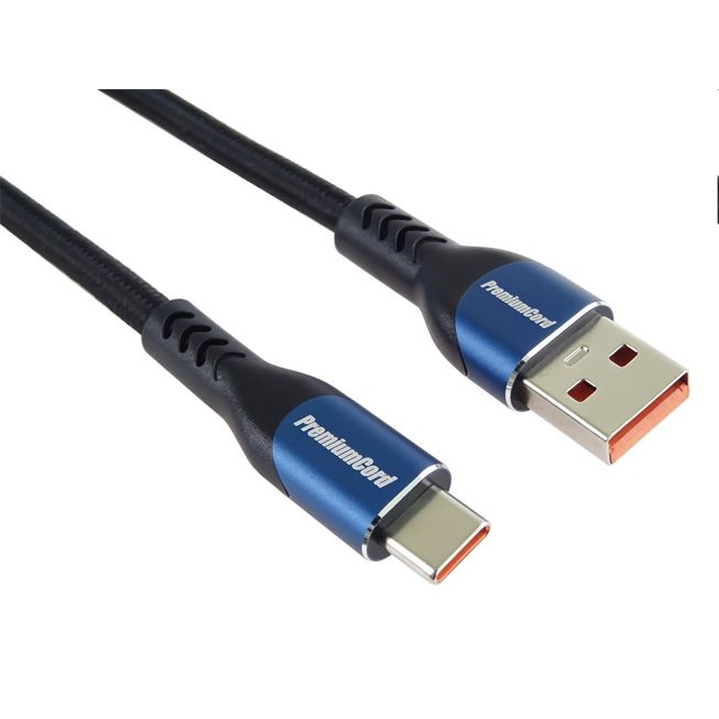 PremiumCord Kábel USB-CM - USB 2.0 AM, rýchle nabíjanie prúdom 5A, 1.5m ku31cy15