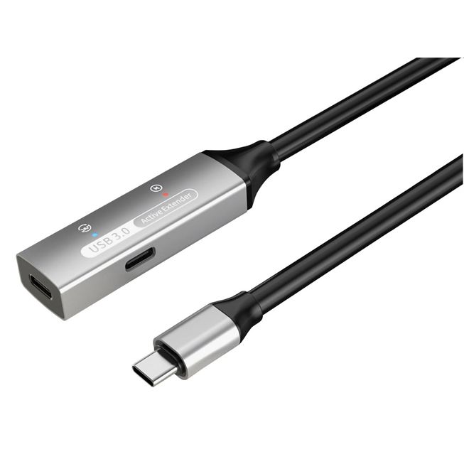 PremiumCord USB-C repeater a predlžovací kábel Male-Female, 5Gbps Aluminium 5m ku31rep5al