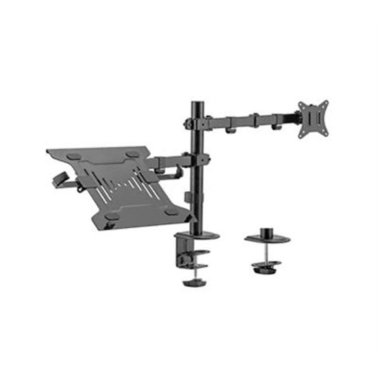 GEMBIRD Držiak monitora na stôl s podstavcom pre notebook, MA-DA-03, naklápací, až do 32” a 9kg, čierny MA-DA-03