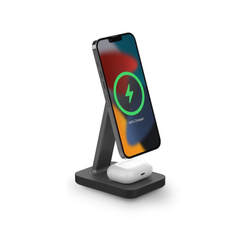 Mophie Snap+ bezdrôtová nabijací stojan 2v1 kompatibilný s MagSafe -čierny