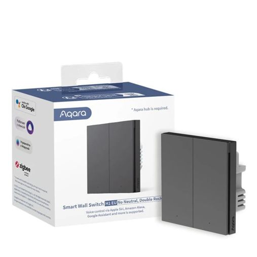 Aqara Smart Home Nastenny dvojvypinac H1 bez Pripojenie neutrálneho vodiča - sivá WS-EUK02 Grey