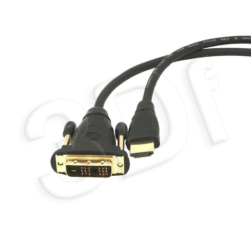 Kábel CABLEXPERT HDMI-DVI 1,8m, 1.3, MM tienený, pozlátené kontakty CC-HDMI-DVI-6