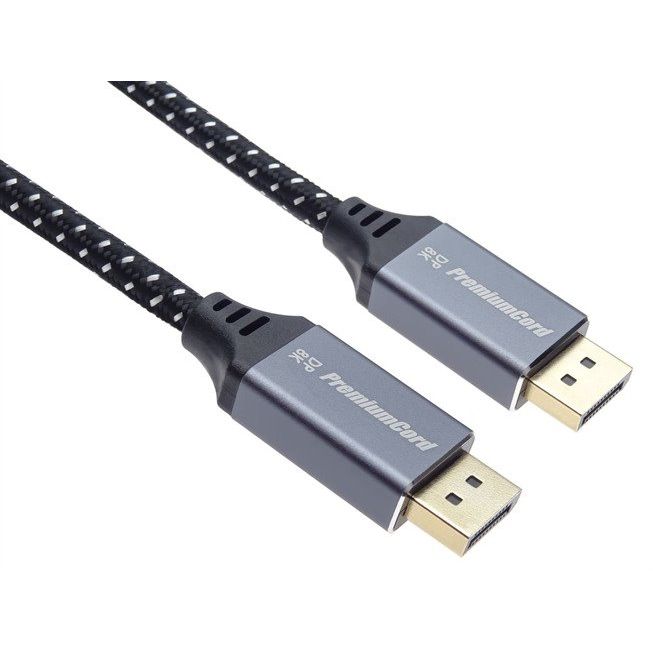 PremiumCord DisplayPort 1.4 8K prípojný kábel, kovové a pozlátené konektory, 1.5m kport10-015