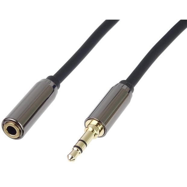 PremiumCord HQ tienený predlžovací kábel Jack 3.5mm - Jack 3.5mm MF 1,5m kjqmf015