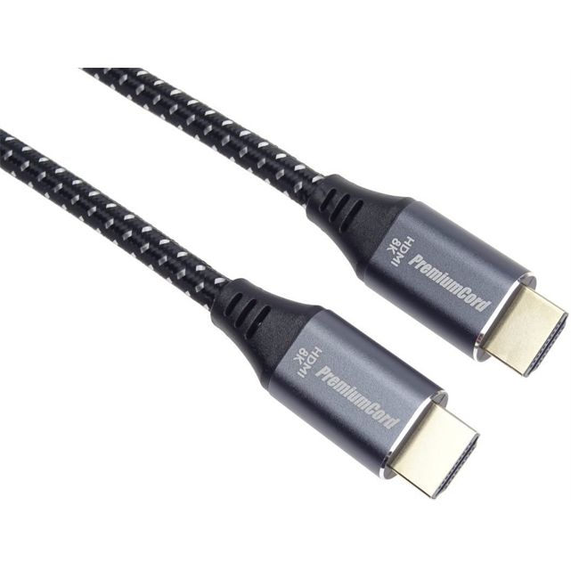 PremiumCord ULTRA HDMI 2.1 High Speed + Ethernet kabel 8K@60Hz, Zinc-Alloy 2m kphdm21s2