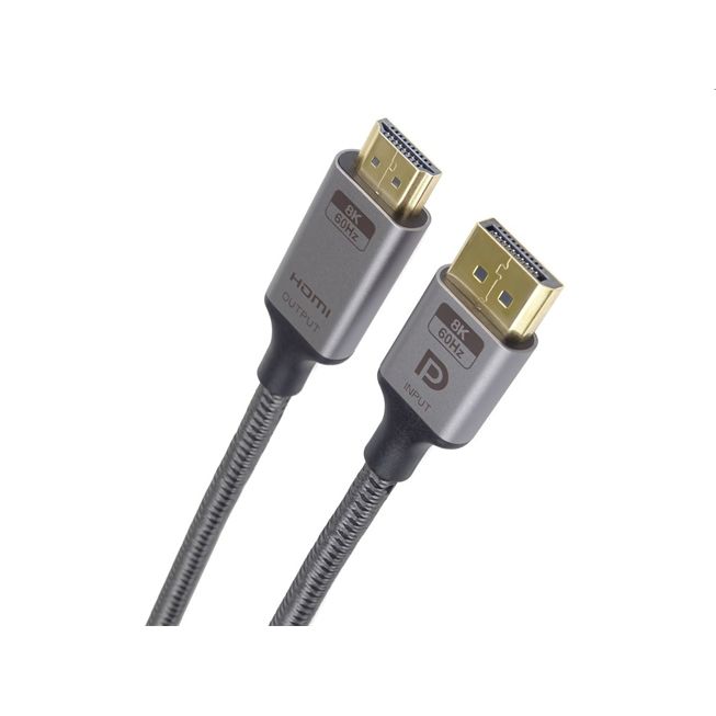 PremiumCord DisplayPort 1.4 na HDMI 2.1 kábel pre rozlíšenie 8K@60Hz, 4K@ 144Hz, 2m kportadk05-02