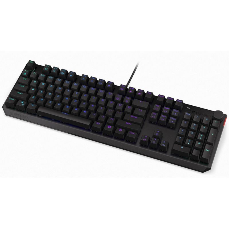 ENDORFY herná klávesnica Thock Blue USB blue sw. drôtová mach. US PBT double-shot keycaps čierna RGB EY5A121