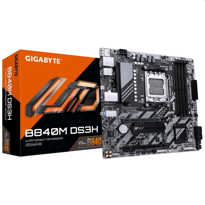 Gigabyte B840M DS3H, AMD B840, AM5, 4xDDR5, mATX B840M DS3H