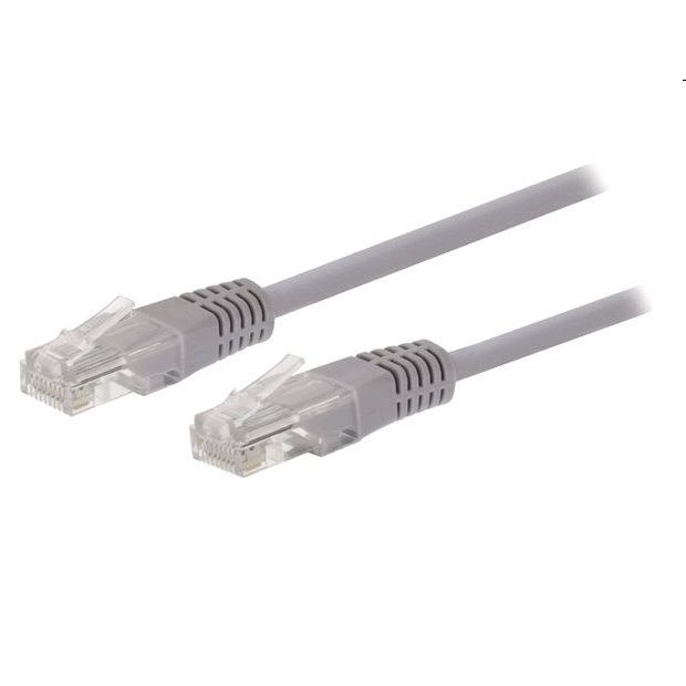 Kábel C-TECH patchcord Cat5e, UTP, šedý, 5m CB-PP5-5