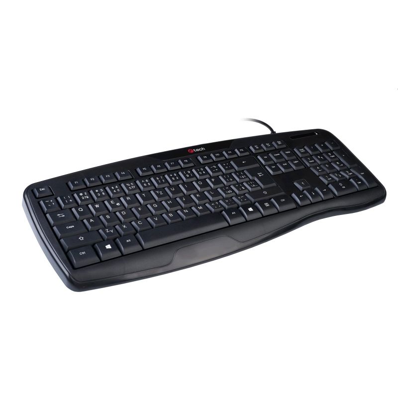 Klávesnica C-TECH KB-107 USB, ERGO, čierna, CZSK KB-107